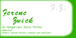 ferenc zwick business card